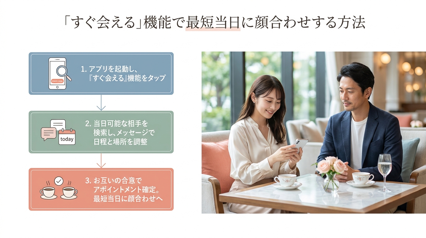 「すぐ会える」機能で最短当日に顔合わせする方法